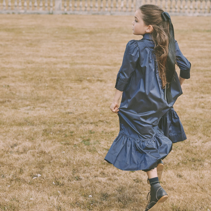 Dress With Tier - Navy