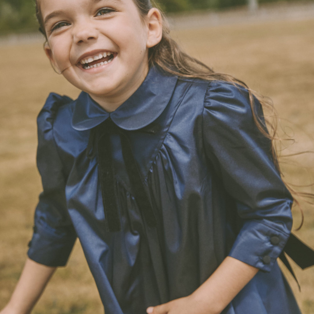 Dress With Tier - Navy