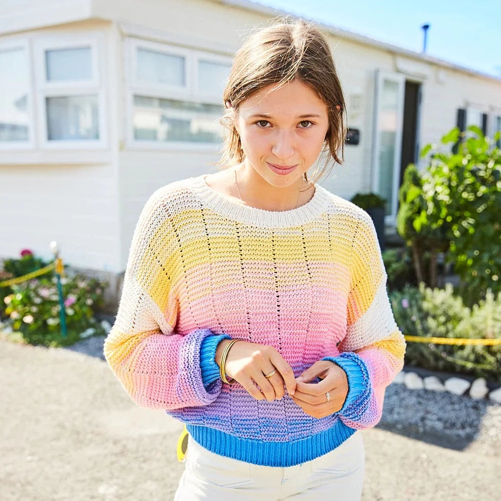 Indee Knitted Multi Sweater - Candy Pink