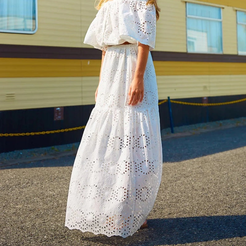 English Lace Skirt - Off White
