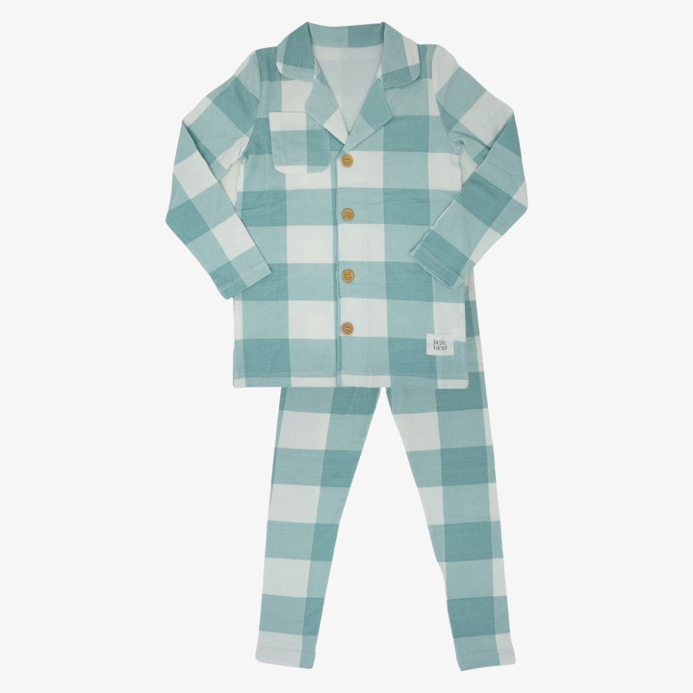 Plaid Grandpa Pajamas - Blue Plaid