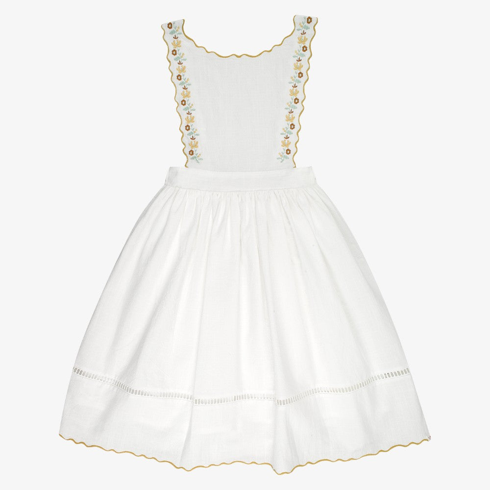 Teresa Embroidered Dress - Ecru