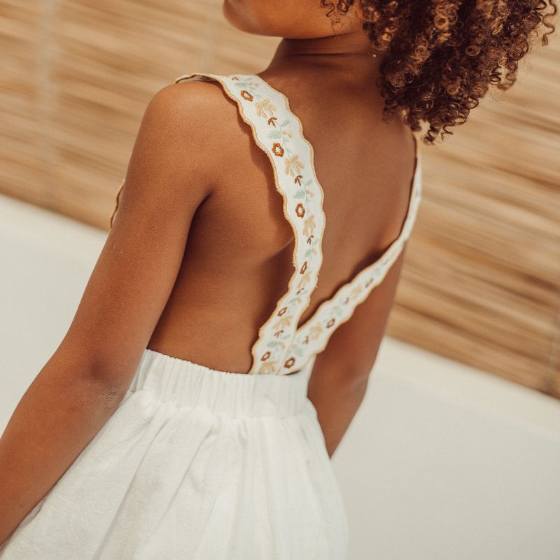 Teresa Embroidered Dress - Ecru