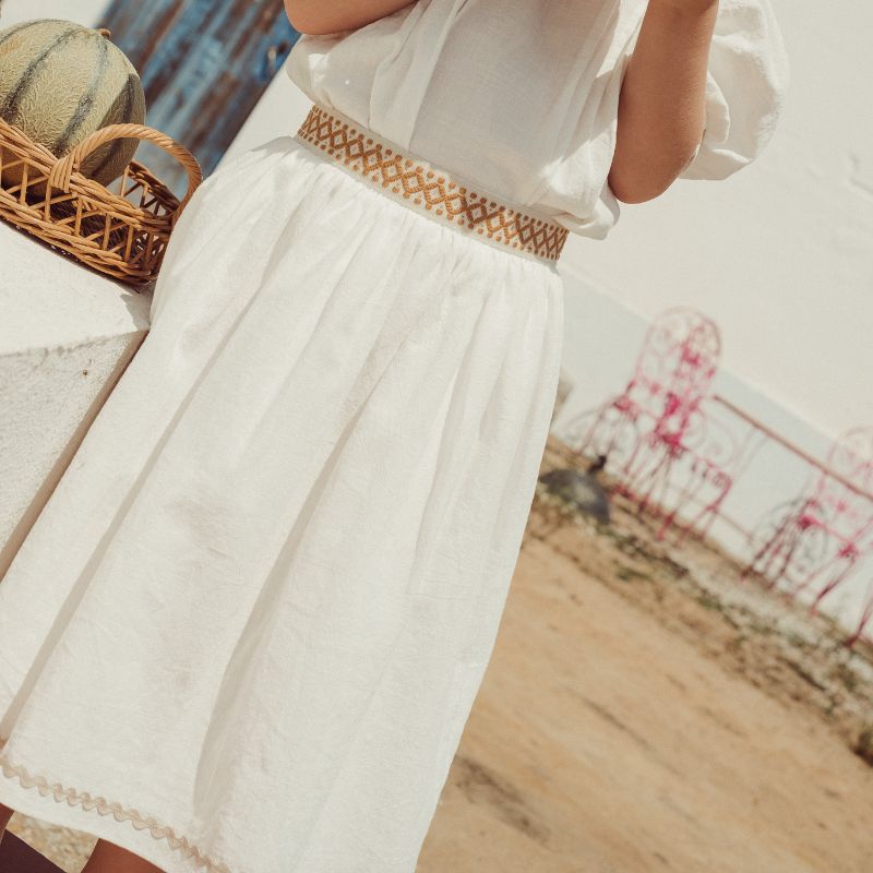 Bordalo Midi Skirt - Ecru &amp; Ochre