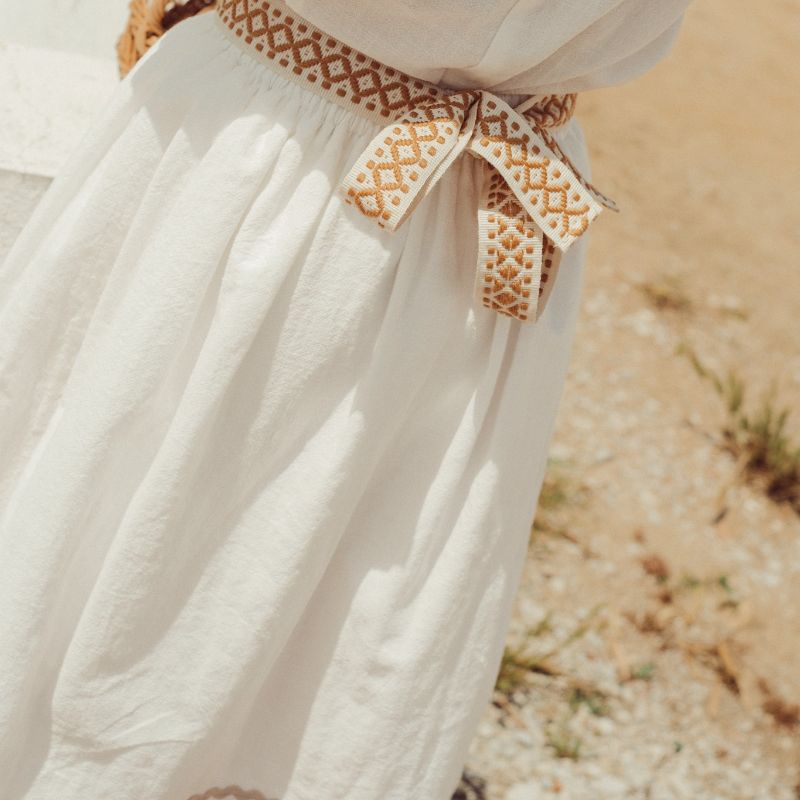 Bordalo Midi Skirt - Ecru &amp; Ochre