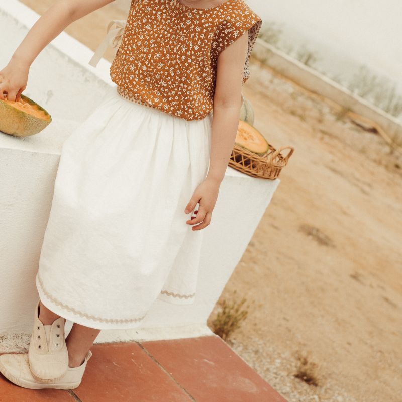 Bordalo Midi Skirt - Ecru &amp; Ochre