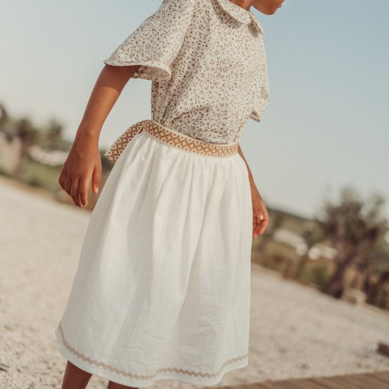 Bordalo Midi Skirt - Ecru &amp; Ochre