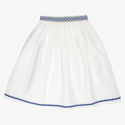 Bordalo Midi Skirt - Ecru &amp; Royal Blue