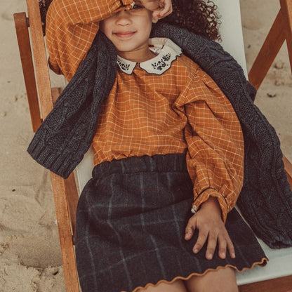 Tartan Skirt - Navy