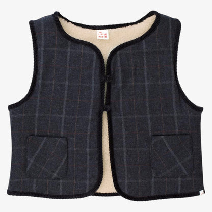 Reversible Tito Tartan Vest - Navy