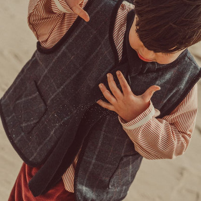 Reversible Tito Tartan Vest - Navy
