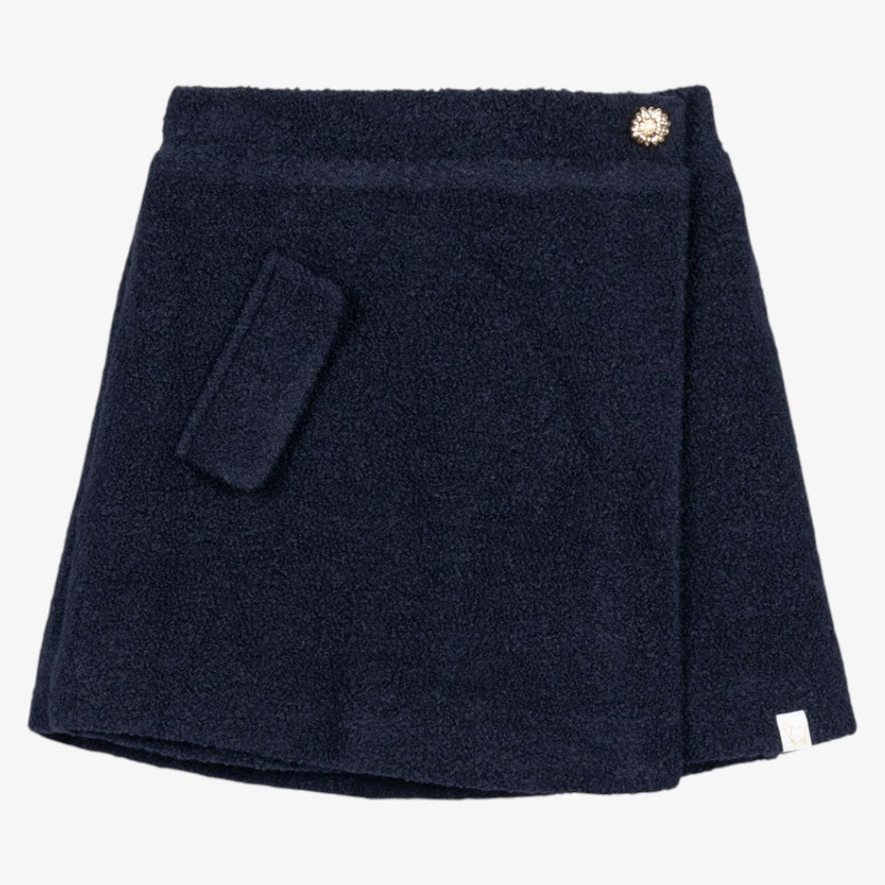 Mara Tweed Skirt - Navy Blue