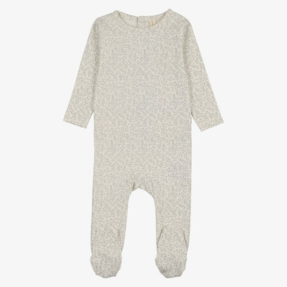 Leaf Trail Footie And Hat - Cream &amp; Blue