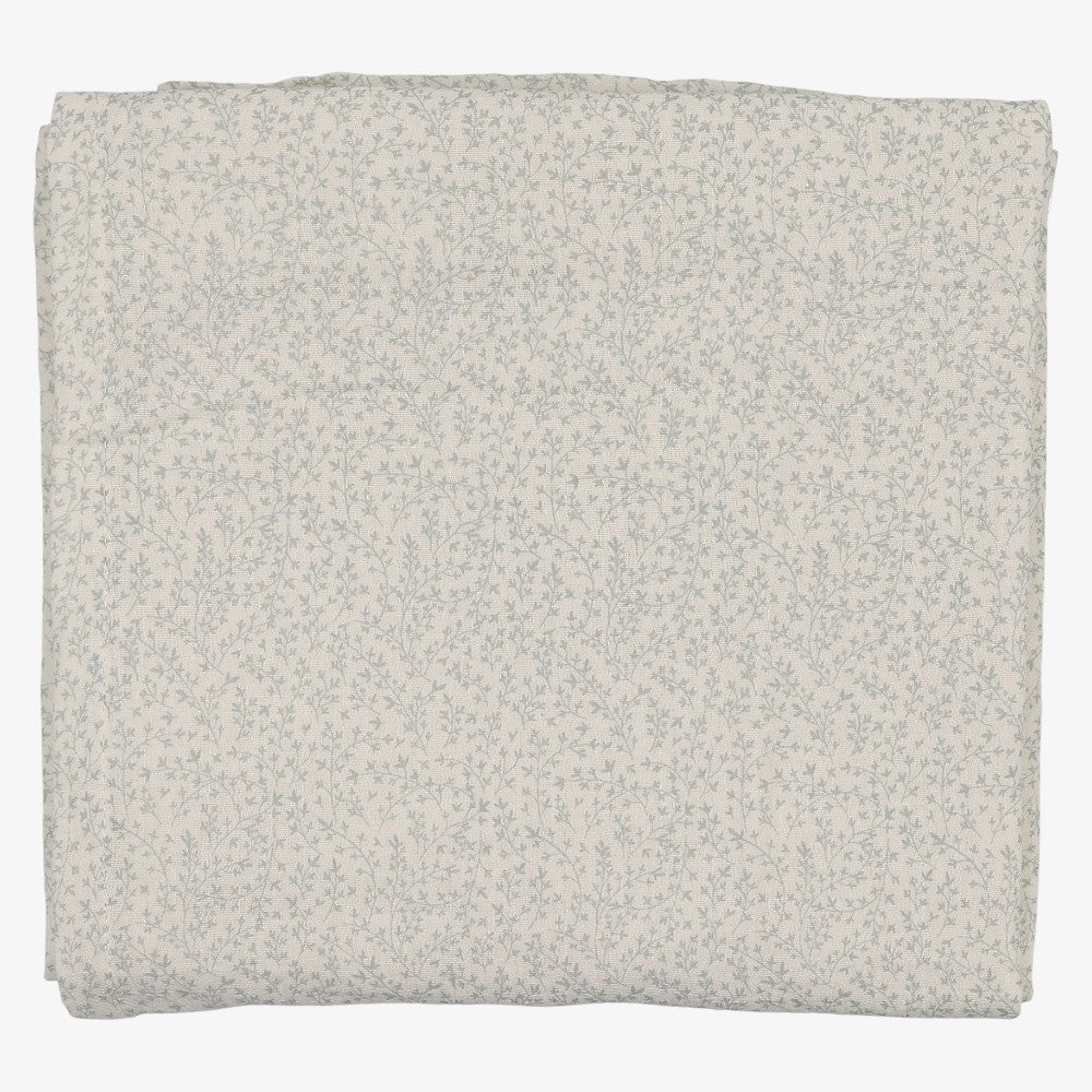 Leaf Trail Swaddle - Cream &amp; Blue