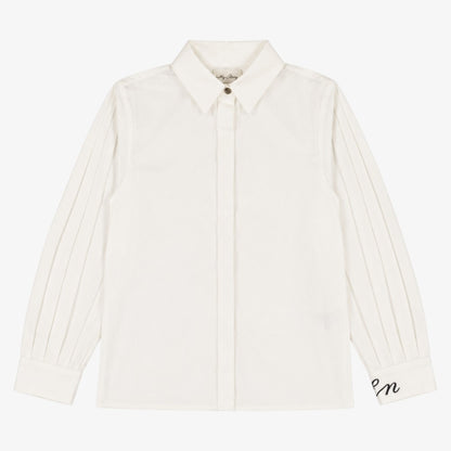 Pleat Logo Shirt - White