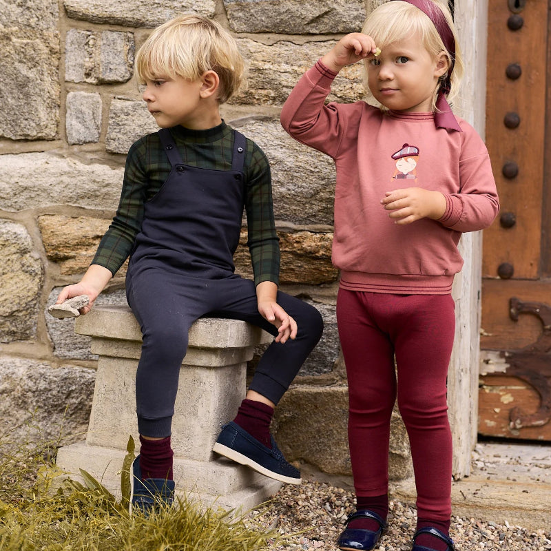 French Terry Bodysuit And Overall - Navy