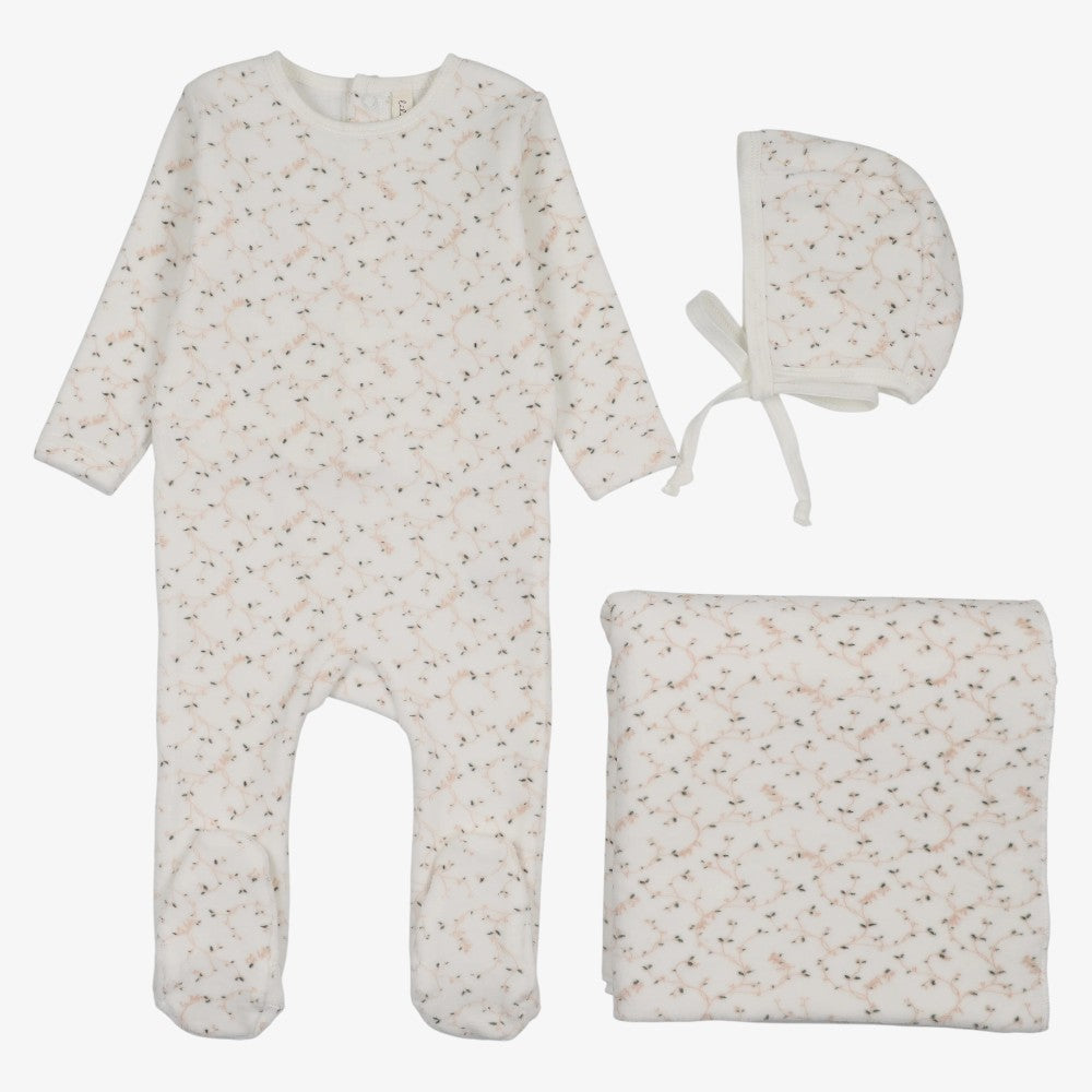 Branch Velour Take Me Home Set - Cream &amp; Pink