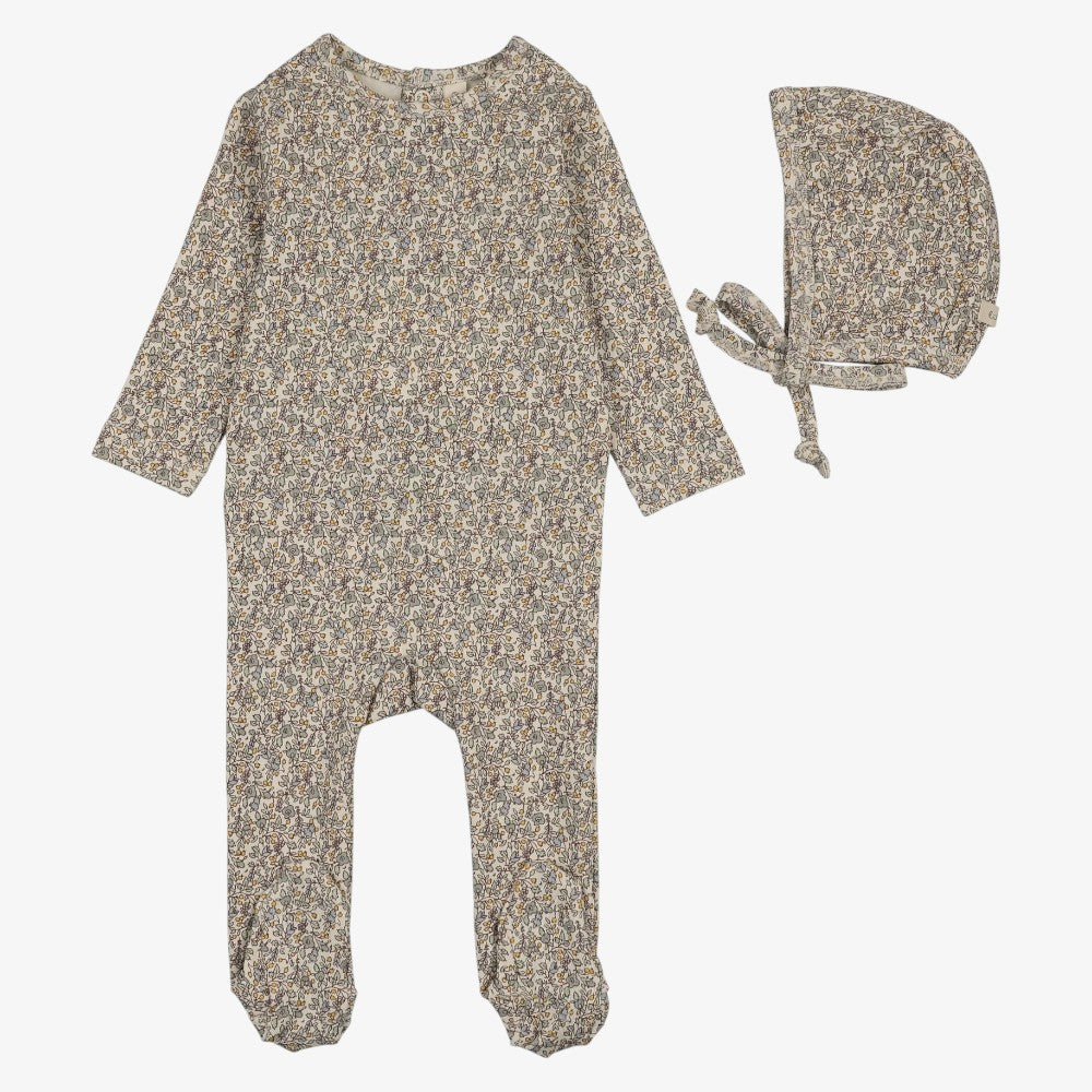 Liberty Footie And Hat - Blue