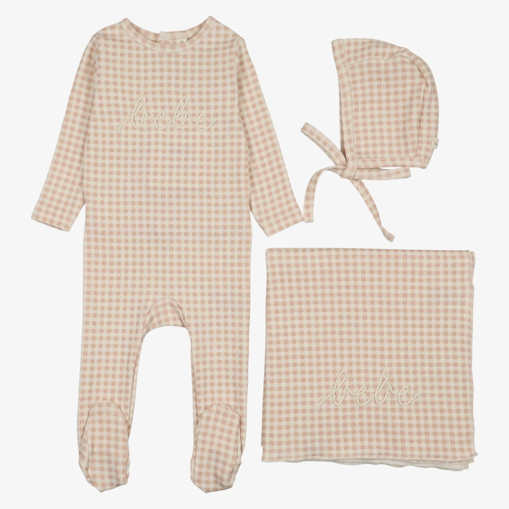 Gingham Bebe Take Me Home Set - Pale Pink