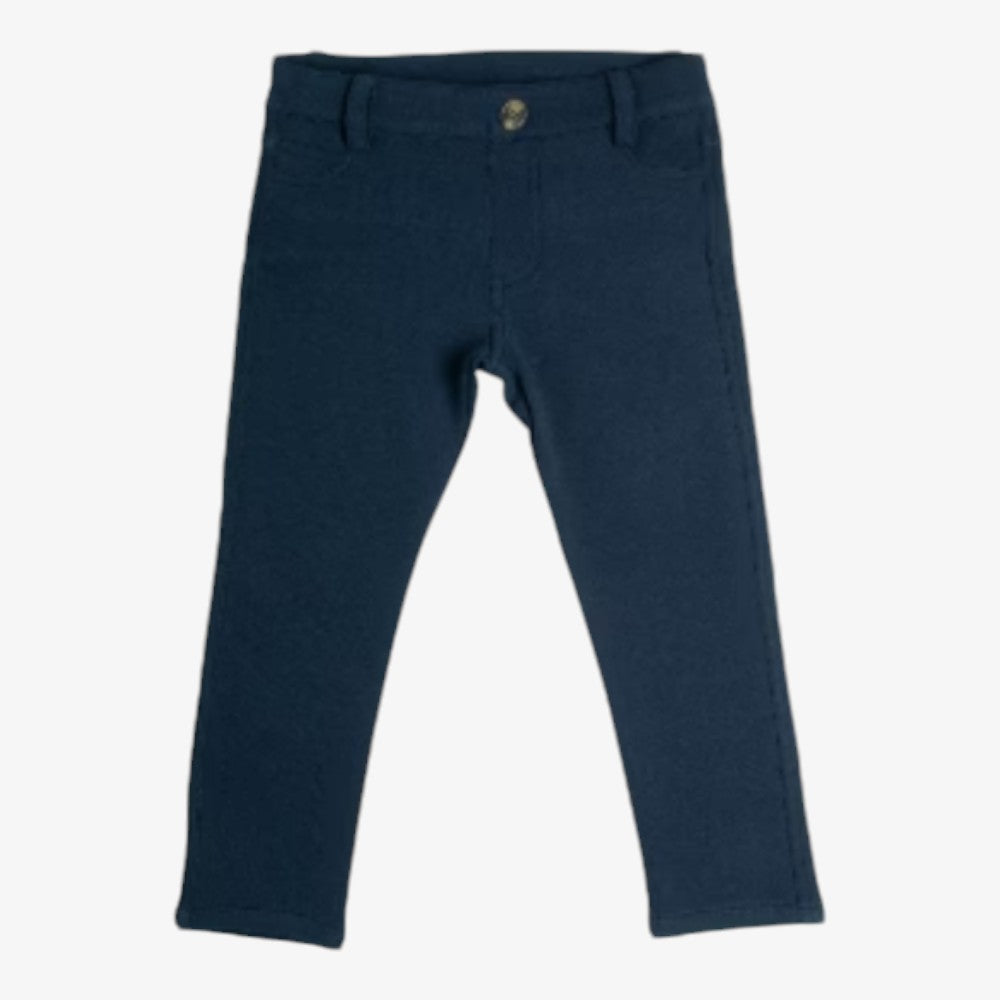 Rib Pull On Pants - Navy