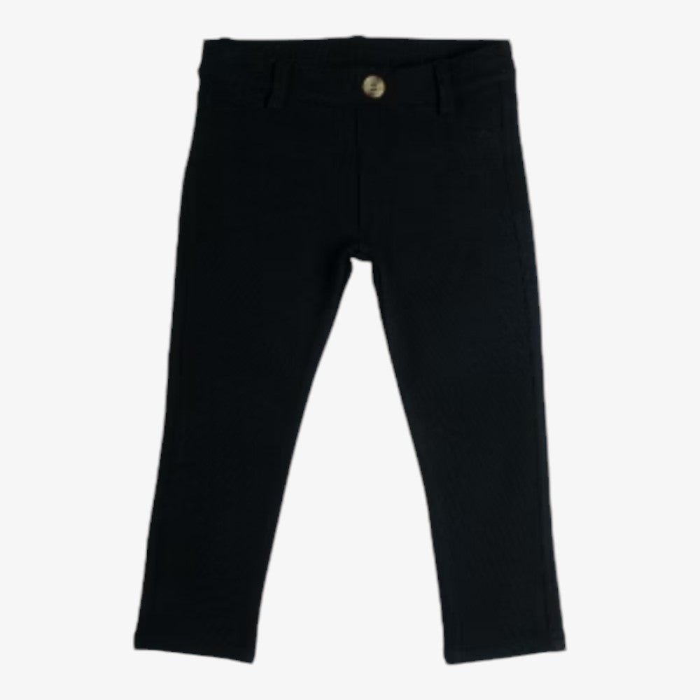 Rib Pull On Pants - Black