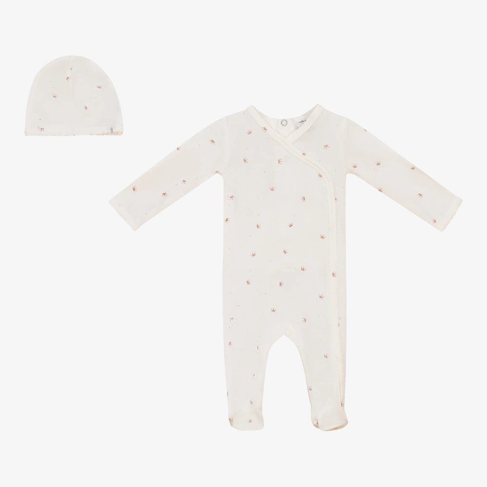 Crown Footie And Hat - Powder&rose