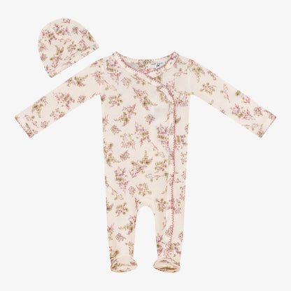 Floral Footie And Hat - Off White&amp;rose