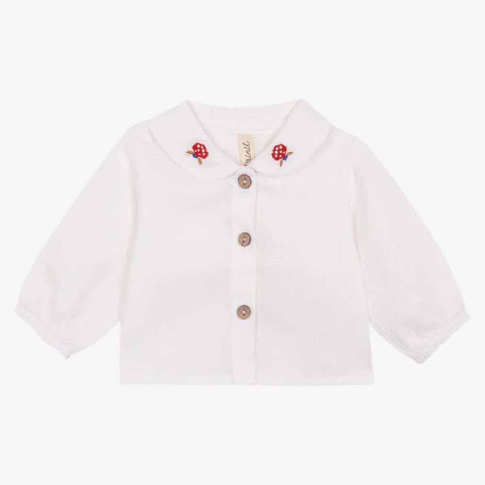Embroidered Blouse And Bloomer - White