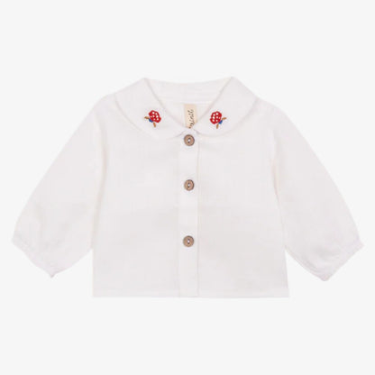 Embroidered Blouse And Bloomer - White