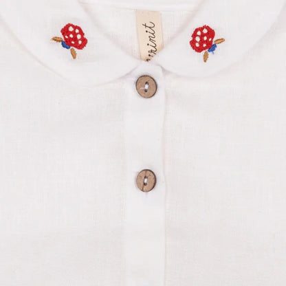 Embroidered Blouse And Bloomer - White