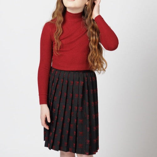 Pleated Wool Skirt - Black