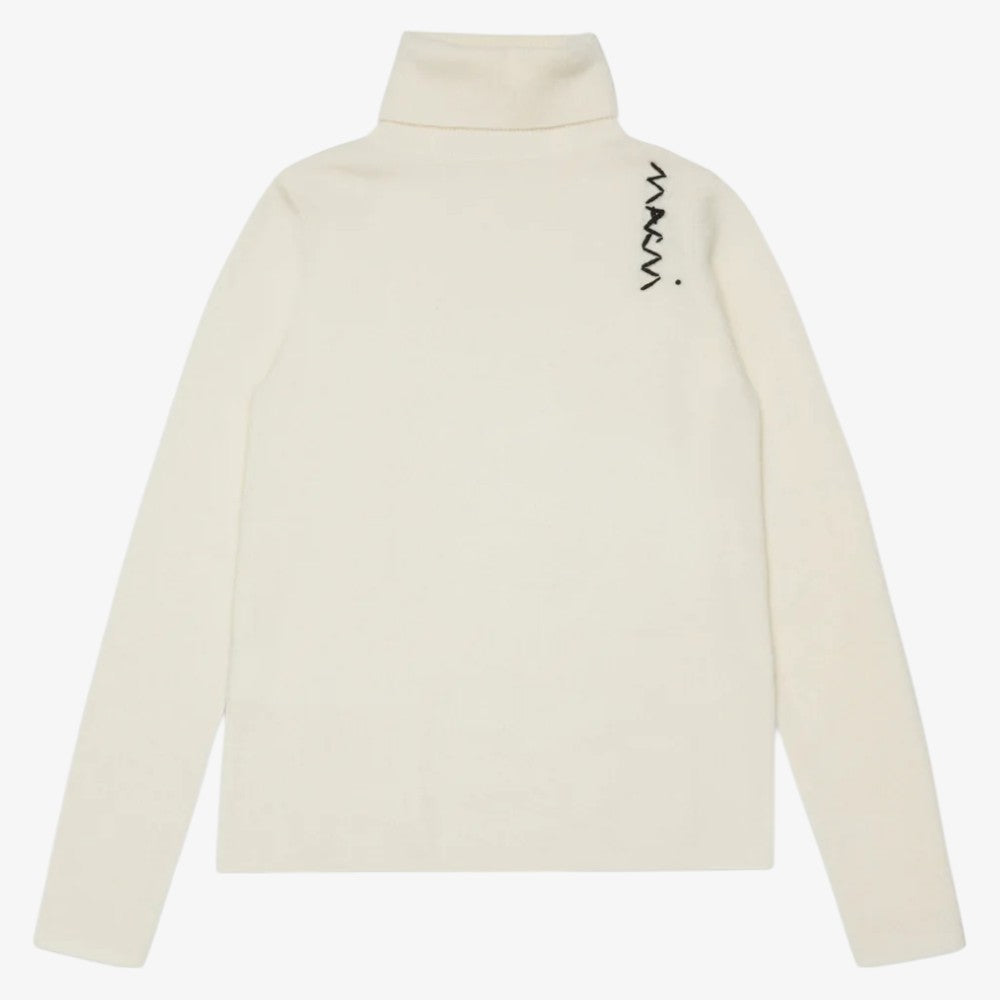Logo Turtleneck - White