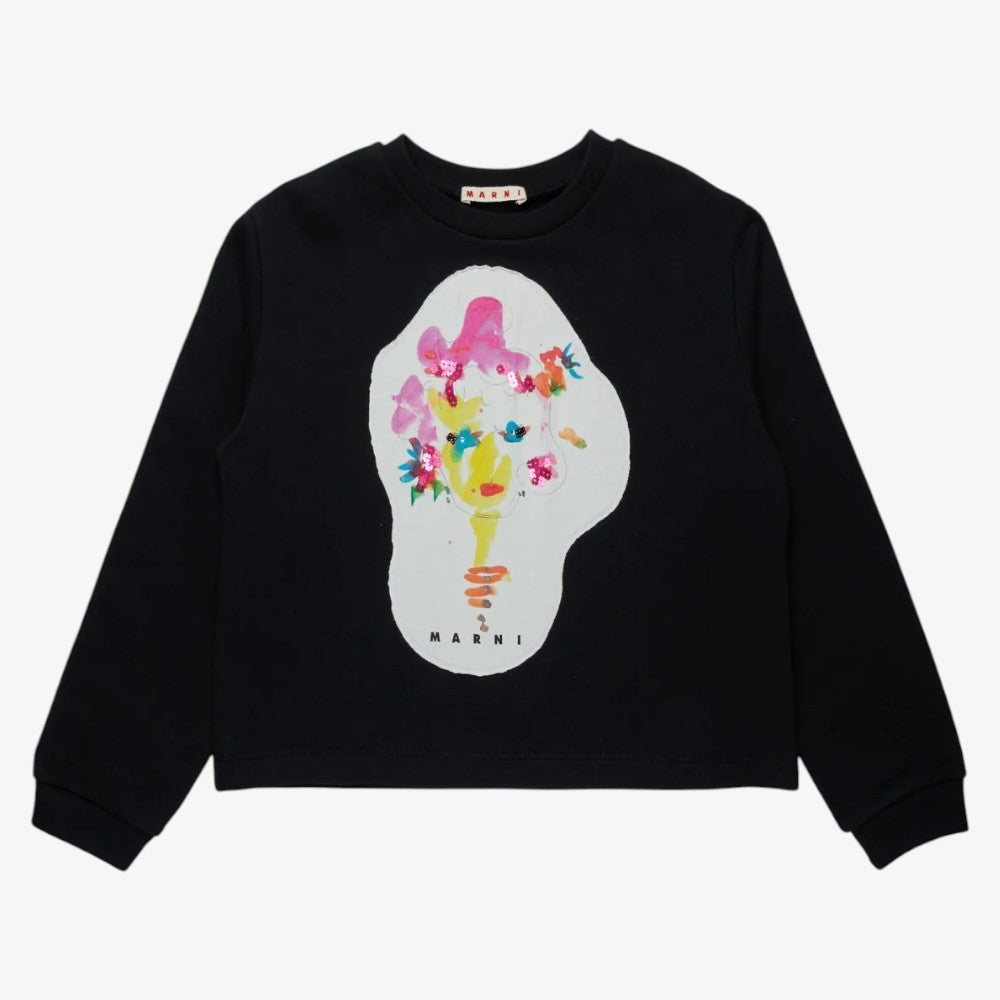 Sweatshirt With Print - Black