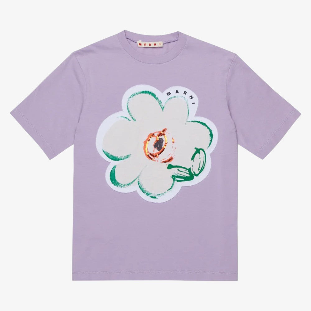 Flower Print T-Shirt - Lavender