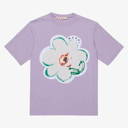 Flower Print T-Shirt - Lavender