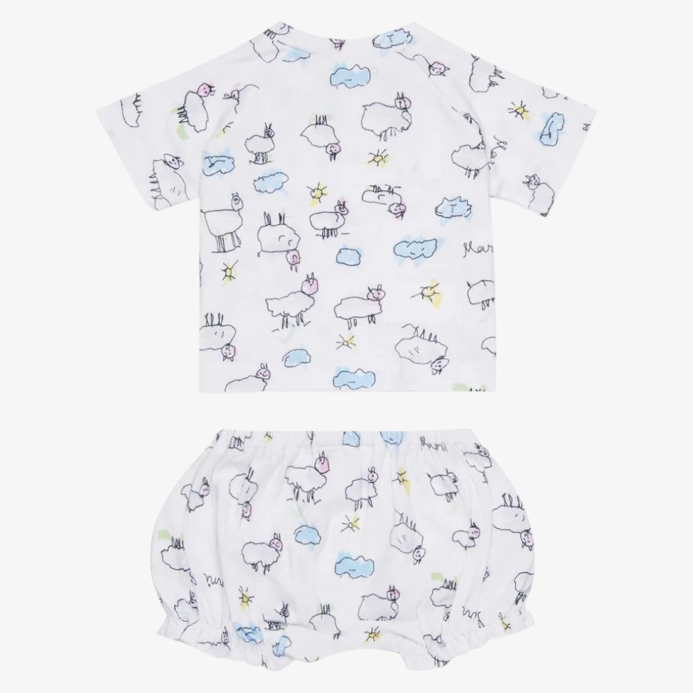 Printed 2 Piece Set - White