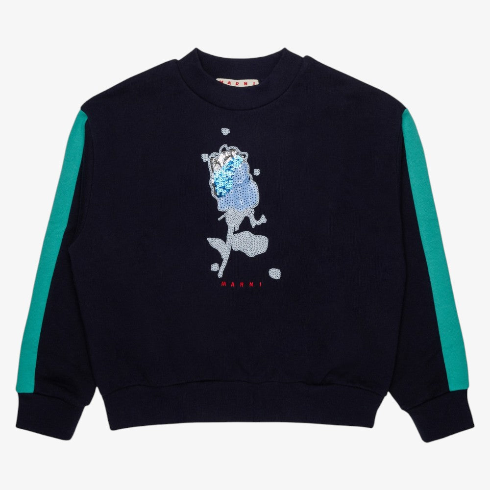 Contrast Sleeve Sweatshirt - Navy