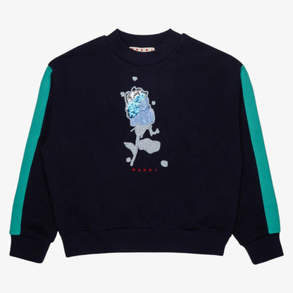 Contrast Sleeve Sweatshirt - Navy