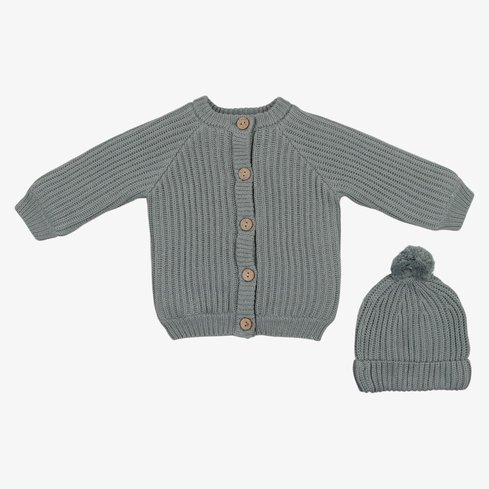 Knit Jacket And Hat - Dove