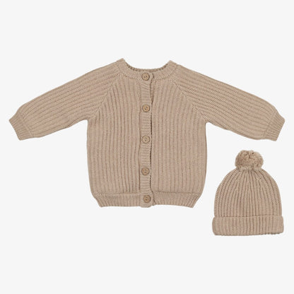 Knit Jacket And Hat - Taupe