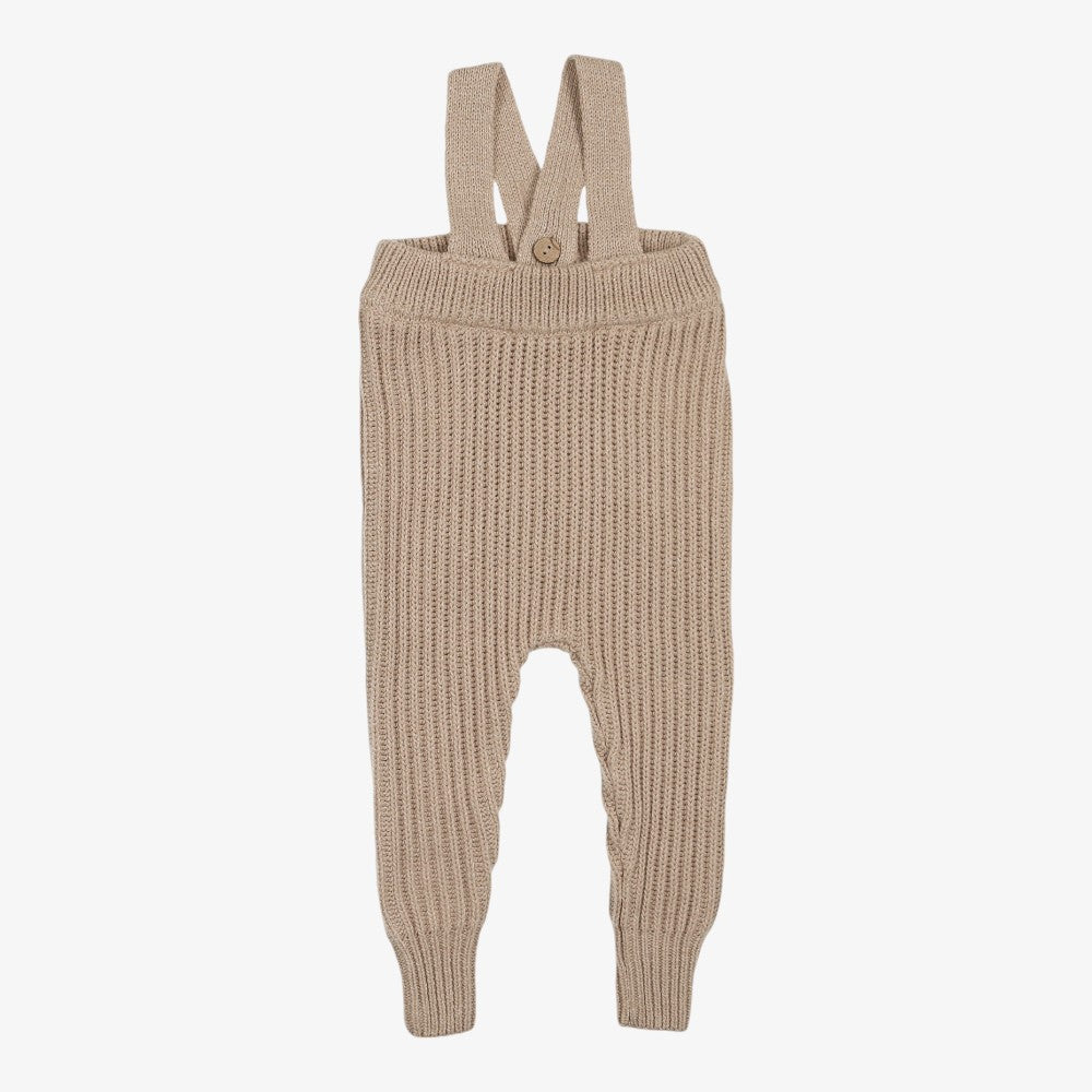 Knit Overall And Onesie - Oatmeal