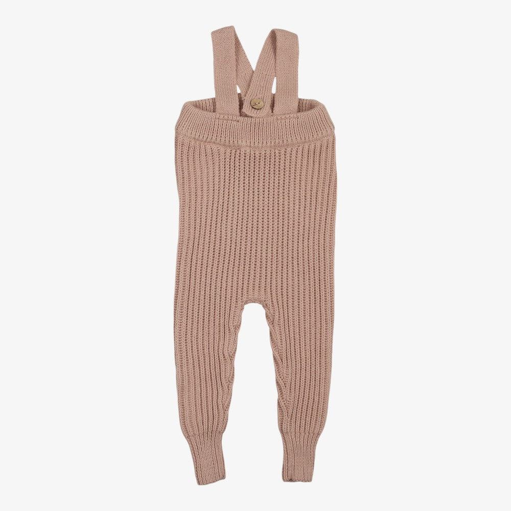 Knit Overall And Onesie - Dusty Pink