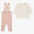 Gauze Shirt And Overalls - Rose
