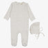 Velour Cherry Footie And Bonnet - Blue