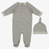 Terry Footie And Beanie - Grey Melange
