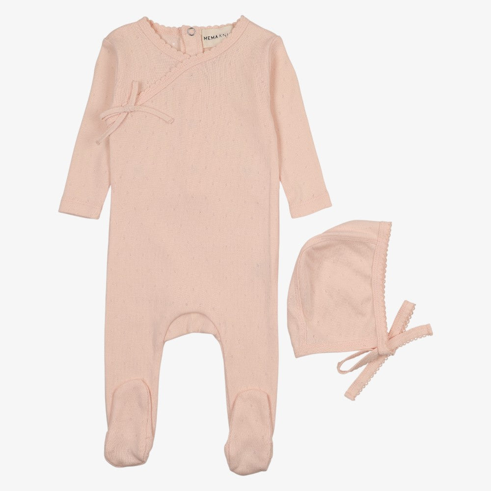 Pointelle Scallop Edge Take Me Home Set - Soft Pink