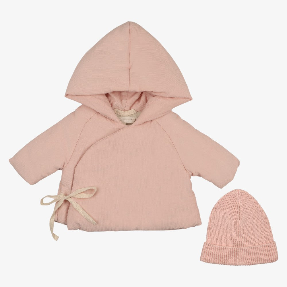 Corduroy Jacket And Beanie - Soft Pink