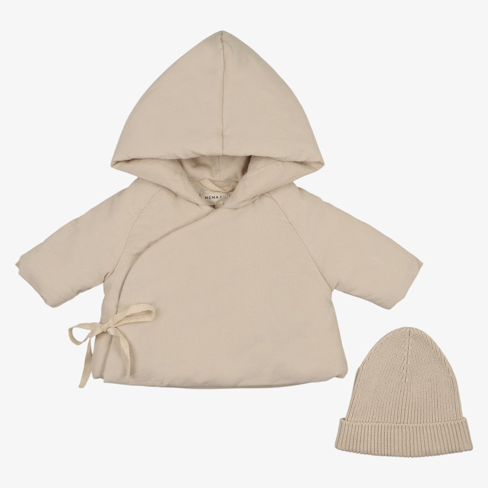 Corduroy Jacket And Beanie - Taupe