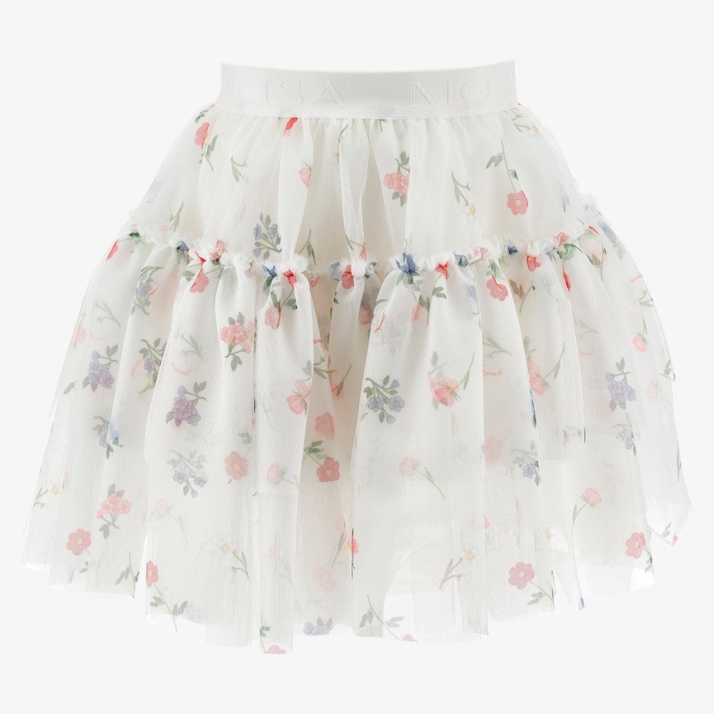 Print Skirt - White