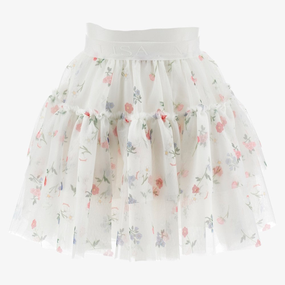 Print Skirt - White